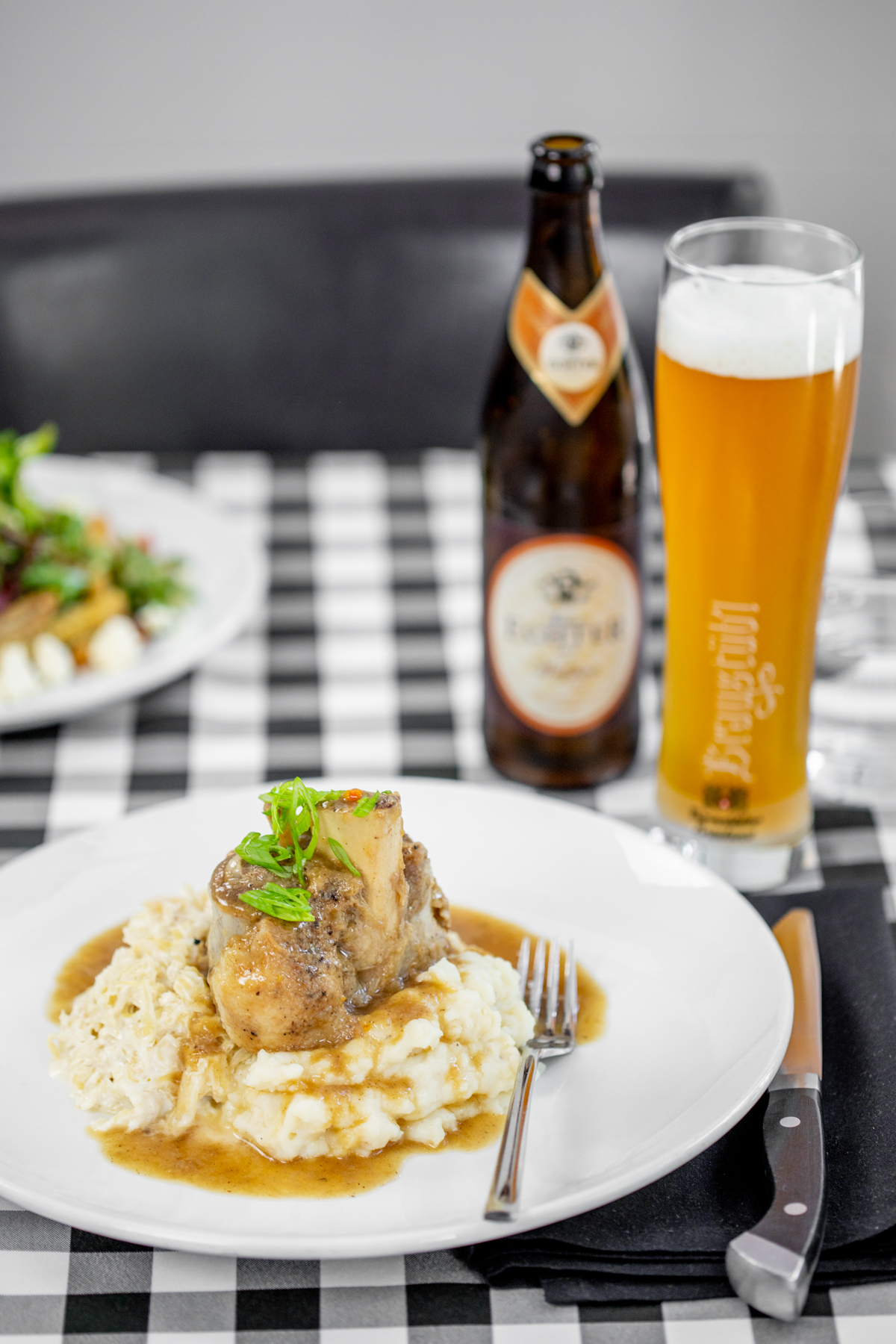 Pork shank and Hefeweizen at Nick’s German Kitchen